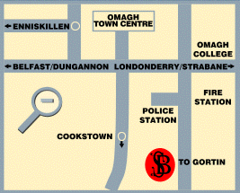 Map of Omagh to Silverbirch Hotel